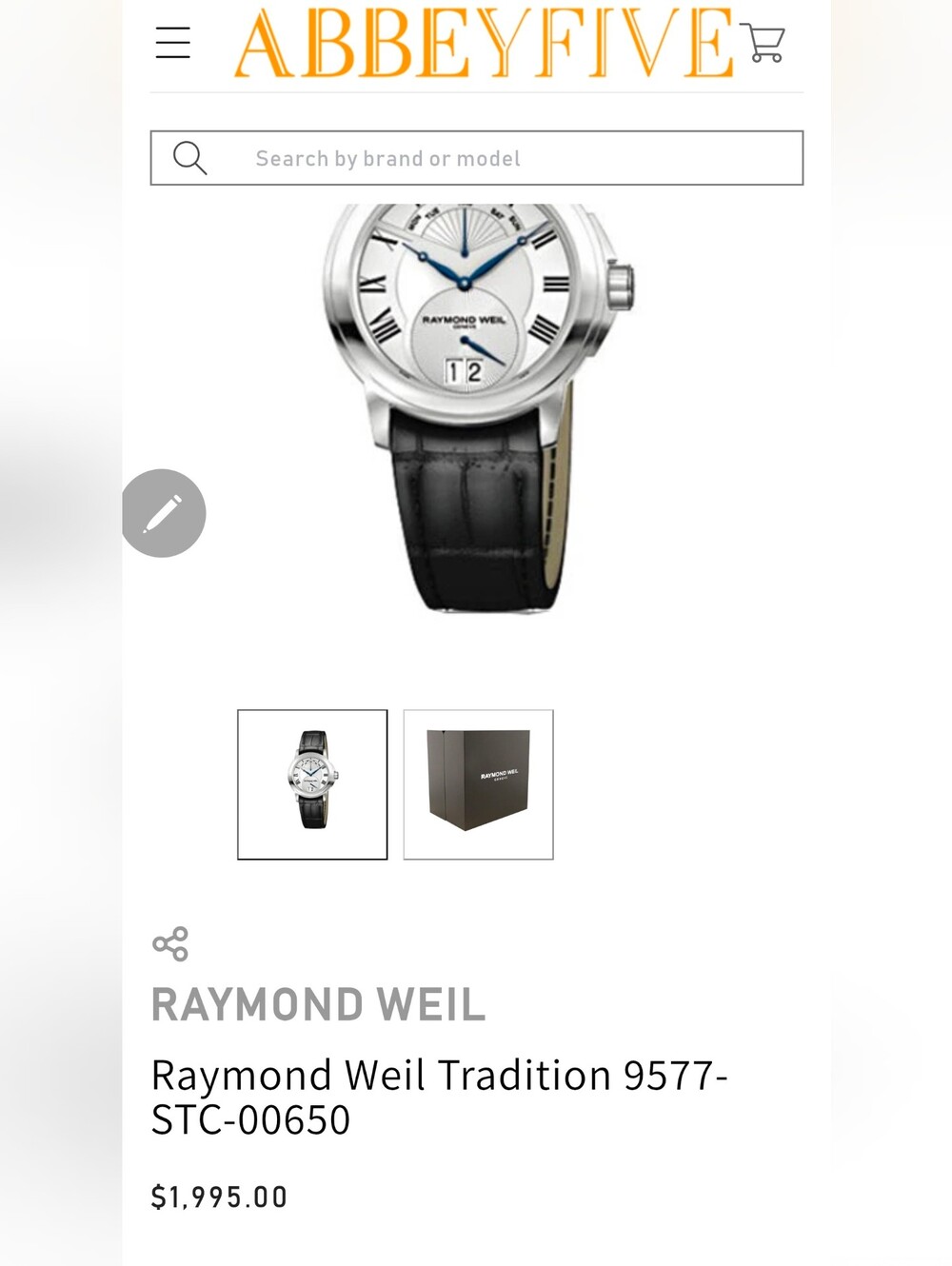 Raymond Weil Silver Dial Watch with Black Leather Strap - Picture 14 of 16